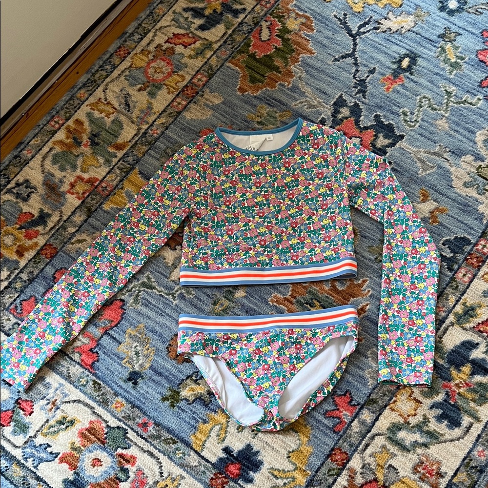 NWOT Mini Boden Floral Kids Swim Bikini - Multicolor Girls 9-10Y